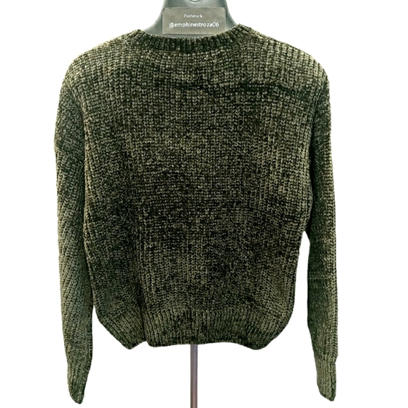 Greyish Green Knit Crew Neck Pullover Swea… - Picture 2 of 5